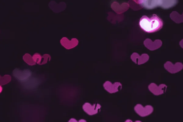 Purpurowe Serca Dzień Ciemne Tło Romantyczny — Zdjęcie stockowe