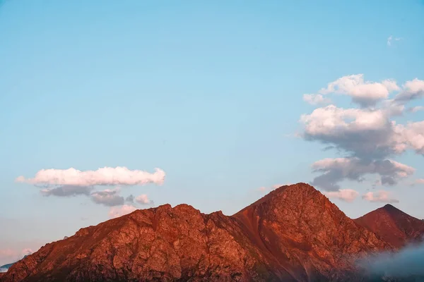 Red Mountains cliffs of the North Caucasus at sunset