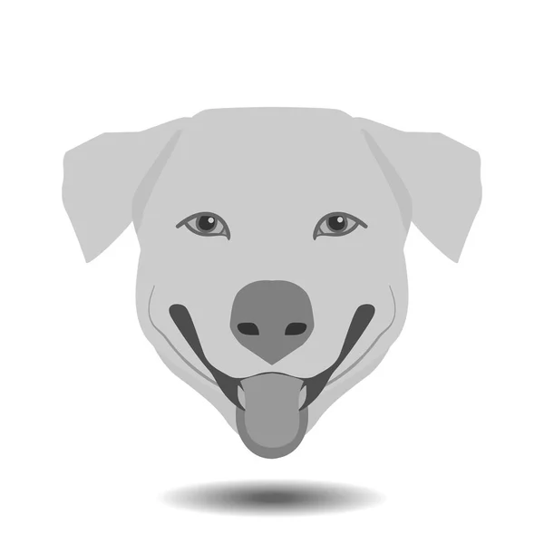 Cabeza Perro Flotante Sombra Witn Sobre Fondo Blanco Vetor Ilustración — Vector de stock