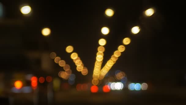 Defocus Light Road While Car Running — Vídeos de Stock