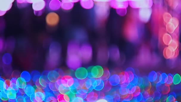 Colorful Bokeh Defocus Light Night Movement Crowd — 图库视频影像