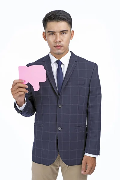 Asiatique jeune homme d'affaires beau isolé sur fond blanc avec espace de copie — Photo