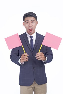 Asyalı yakışıklı genç adam , beyaz arka plan izole