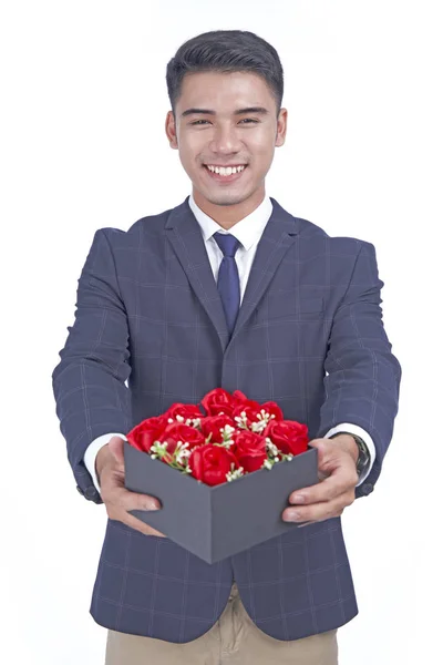 Asiatische schöne junge Mann, isoliert auf weißem Hintergrund — Stockfoto