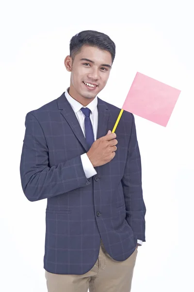 Asiático bonito jovem, isolado no fundo branco — Fotografia de Stock