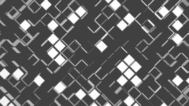 Beyaz üç boyutlu küp hareket arkaplanı. Desen canlandırması oluşturuluyor.