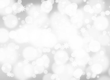 Soyut beyaz Bokeh. Gri arkaplanda bulanık daire ışığı.