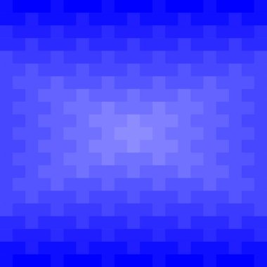 Geometrik şekilli arkaplan çizim vektörü. Mavi tuğlalar, bloklar, dikdörtgenler, kareler, tekrarlayan desen.