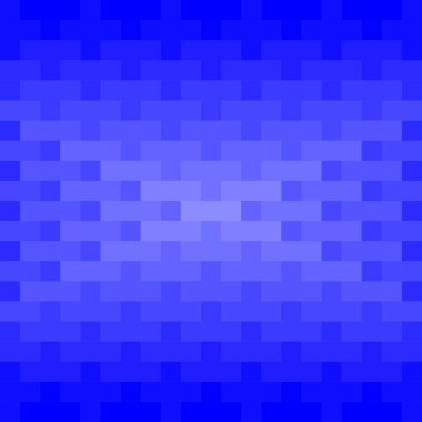 Geometrik şekilli arkaplan çizim vektörü. Mavi tuğlalar, bloklar, dikdörtgenler, kareler, tekrarlayan desen.