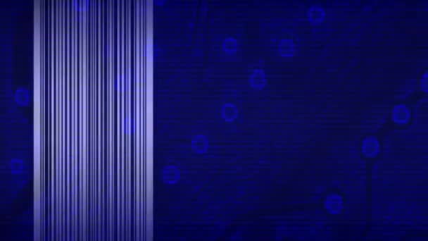 Синий Штрих Код — стоковое видео