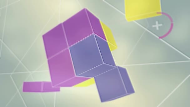 立方体复古3D 游戏运动 — 图库视频影像