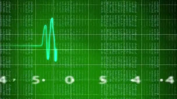 Ekg Números Batimento Cardíaco Matriz — Vídeo de Stock