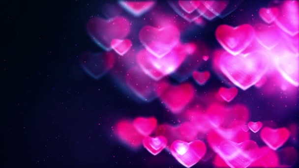 Corazones Amor San Valentín Rojo Romántico — Vídeo de stock