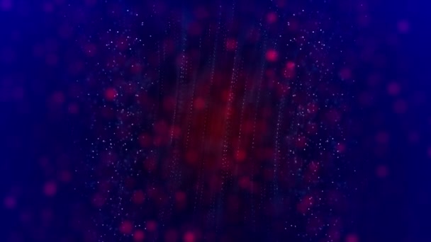 Partícula Abstrato Azul Escuro Vermelho — Vídeo de Stock