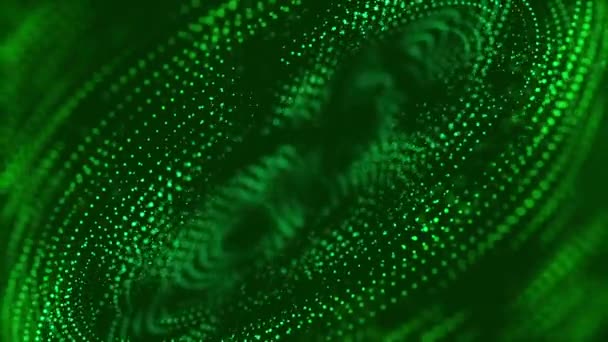 Φόντο Πράσινο Κίνηση Σωματιδίων — Αρχείο Βίντεο