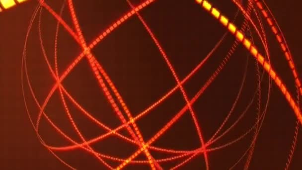 Red Sphere Rings Forms Particle — Stock Video