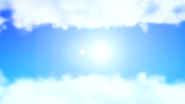 Himlen Molnen Solen Flygande Bakgrunder — Stockvideo