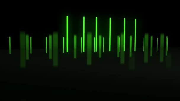 Спектр Зеленый Реагирует Звуки Музыки — стоковое видео