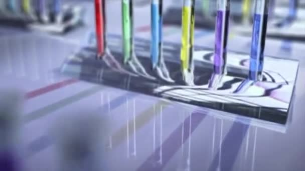 Test Tubes Experiment Science Lab — Stock Video