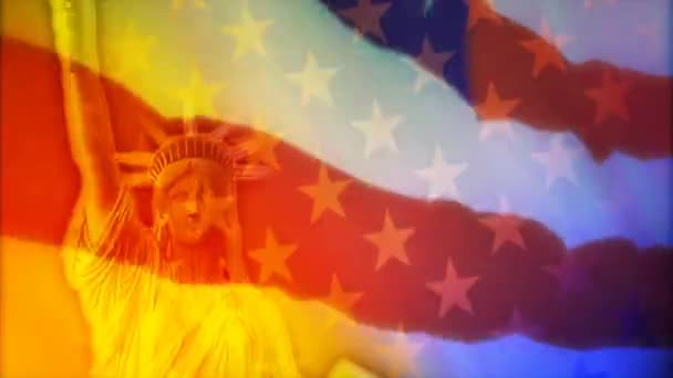 Eua Bandeira América Listras Patriótico — Vídeo de Stock