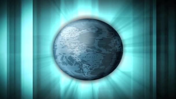 世界蓝色地球地球仪背景 — 图库视频影像