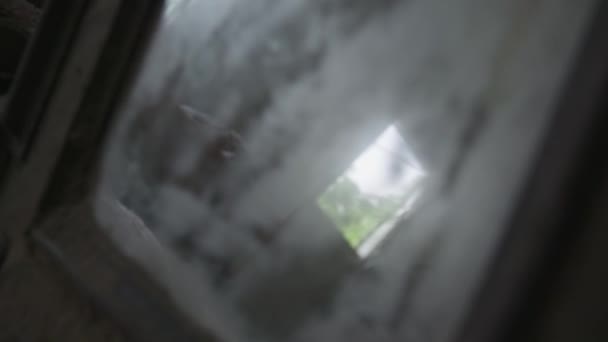 Réflexion Dans Miroir Une Maison Abandonnée — Video