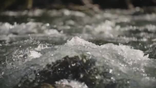 Acqua Che Scorre Sopra Roccia — Video Stock