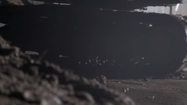 Buldozer Sürekli Raylara Yakın Çekim — Stok video