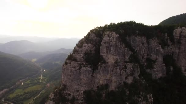 Aerial View Mountain Cliff — Stock Video