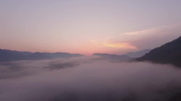 Luchtfoto Met Zonsondergang Cloud — Stockvideo