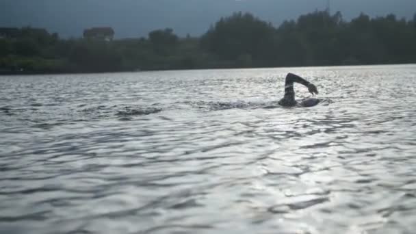 Olympic Öppet Vatten Simning — Stockvideo