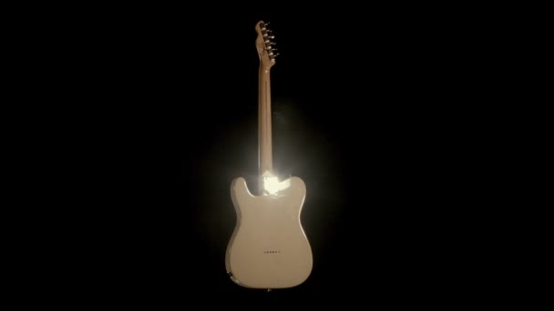 Electric Guitar Spinning Slow Motion — Stock Video