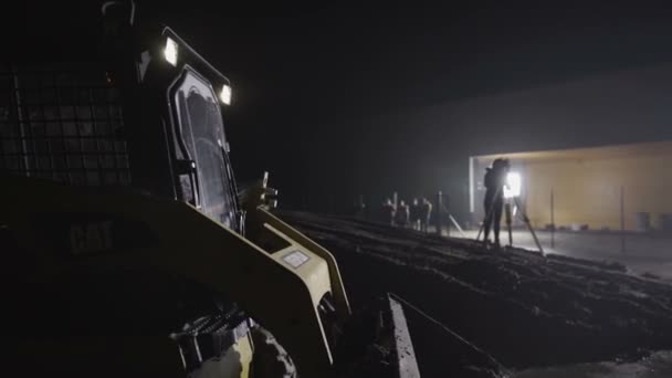 Skid Steer Loader Voertuig Verplaatsen Bouwplaats — Stockvideo