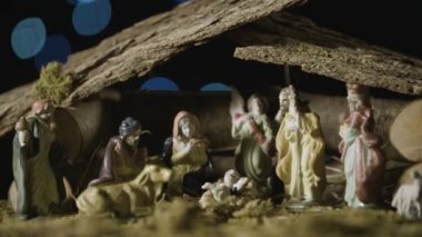 Noel nativity set, ışıkları ile 