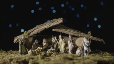 Noel ışıkları ve nativity set