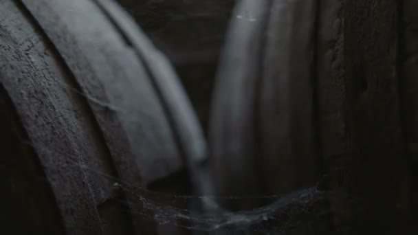つのほこりの多い樽の間 — ストック動画