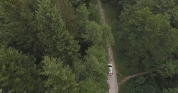 Vuelo Aéreo Del Coche Respuesta Emergencia Conduciendo Con Luces — Vídeo de stock