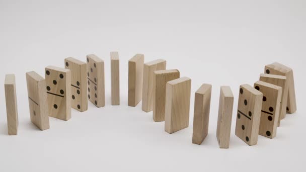 Dominoes Falling Chain Reaction — Stock Video