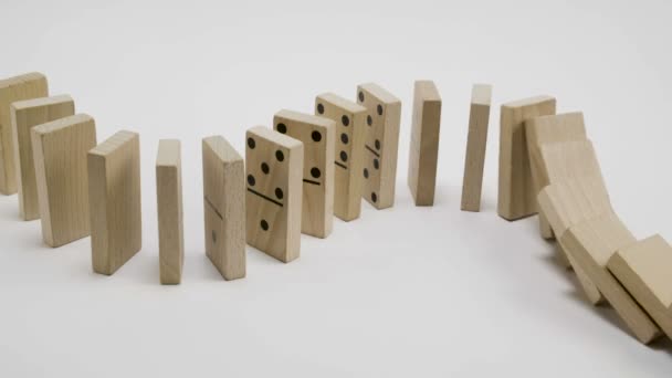 Dominoes Falling Chain Reaction — Stock Video