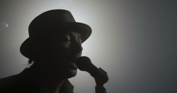 Співак на сцені — стокове відео