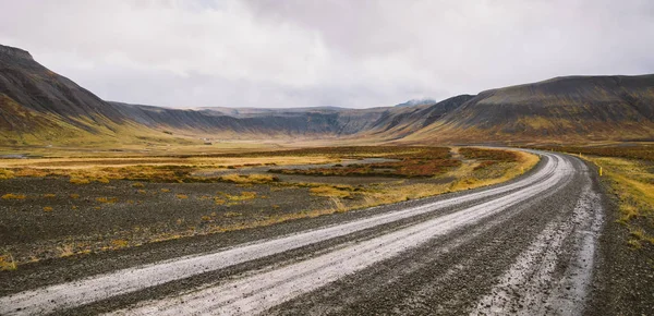 Ісландський Самотньо Дорогу Дика Територія Ніхто Поле Зору — стокове фото