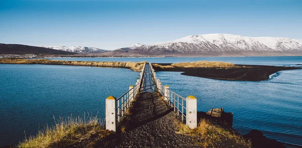 Isländska Lonely Road Vilda Territorium Med Ingen Sikte — Stockfoto