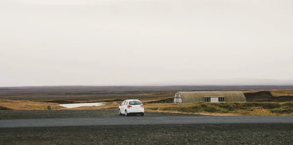 Camino Solitario Islandés Territorio Salvaje Sin Nadie Vista — Foto de Stock