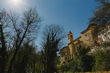 Cullera İspanyol şehir içinde belgili tanımlık geçmiş pirinç tarlaları ile havadan görünümü