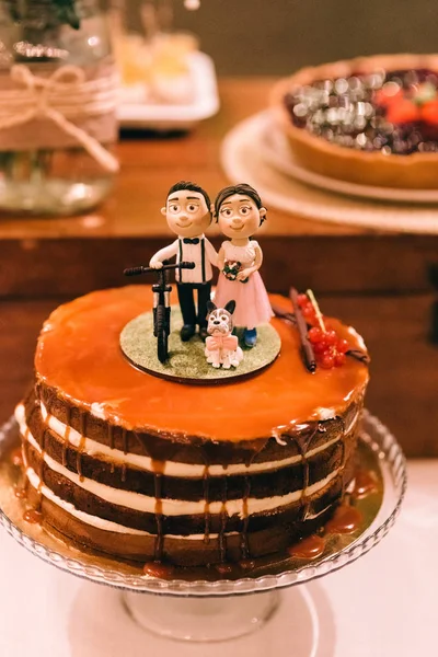 Chocolate Wedding Cake Other Sweets — Stock Photo, Image