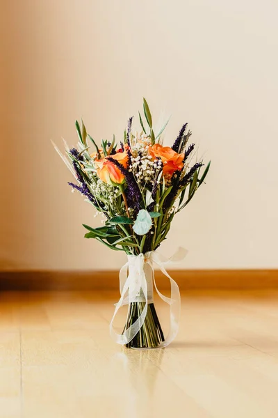 Pretty bridal bouquet of natural flowers.