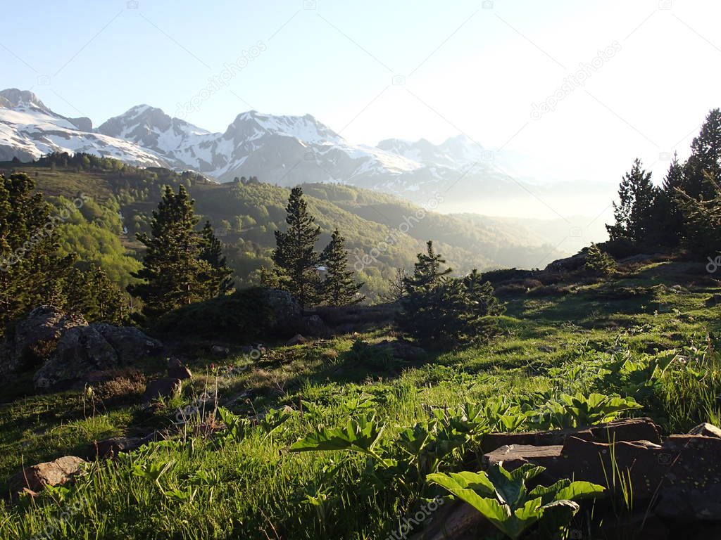 High mountain landscapes in the Pyrenees