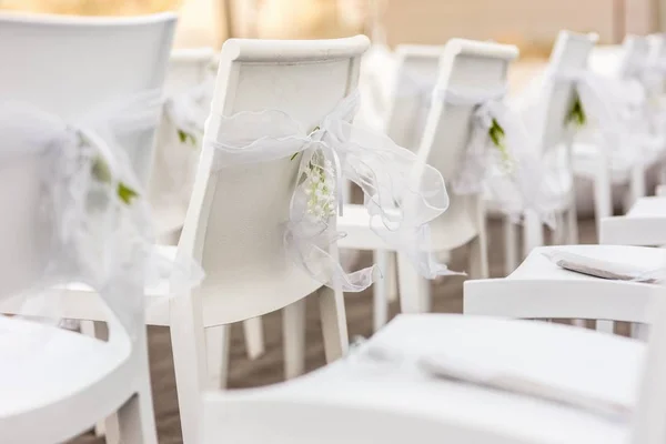 Modernas Sillas Madera Estilo Vacío Para Eventos Bodas — Foto de Stock