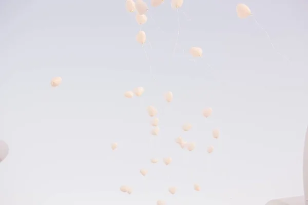 Розовые Белые Воздушные Шары Веселых Мероприятий Торжеств — стоковое фото