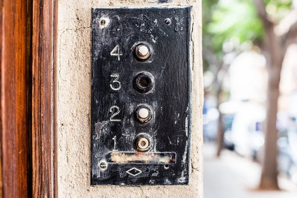 Vintage Régi Intercom Utcán Nagyváros — Stock Fotó